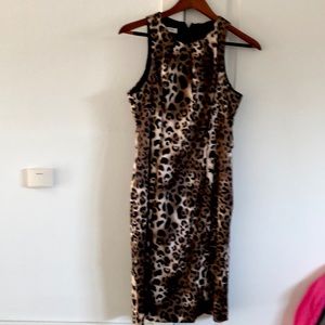 Flattering silky animal print sheath